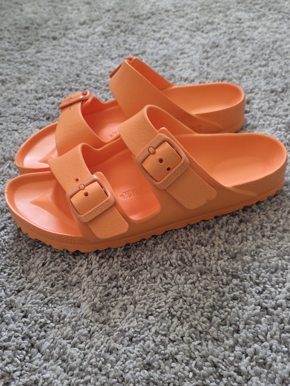 Birkenstock Womens Two-Strap EVA Sandals - Bright Orange